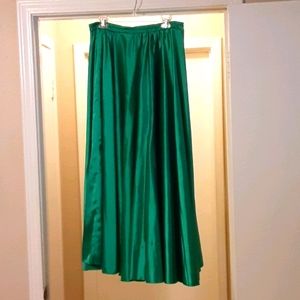 Green Satin Circle Skirt